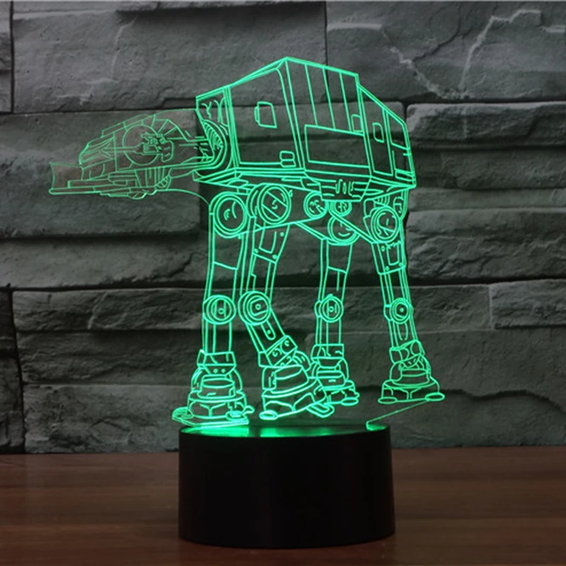 Kids Led Night Light Star Wars AT AT Walker Awesome Nightlight for Child Bedroom Imperial Ground Forces Transport Boy Night Lamp