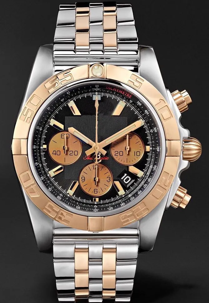 

Luxury Brand New Chronograph Men Stopwatch Sapphire Crystal Silver Gold Stainless Steel Black Blue Leather Sport Watch Limited