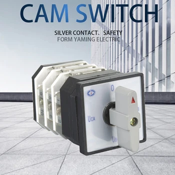 

LW12-16YH3/3 Rotary Cam Changeover Switch 12 Terminals 4 Positions DIY Voltage Conversion Use For 5.5kw Motor Control Four Loads