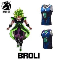 Здоровая красота жилет мужской летний Broly аниме печатных футболки Молодежный бег без рукавов Футболка мужская стиль