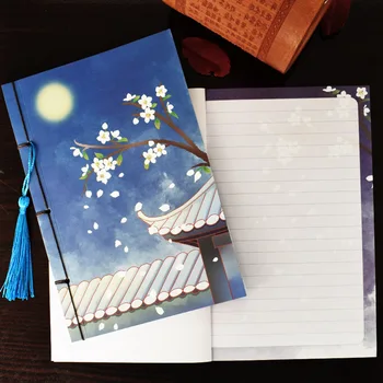 

Ancient style notebook creative line loaded notebook retro tassel manual diary book student book stationery gift