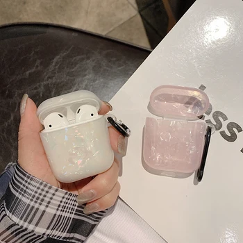 

Fashionable and Luxury Shell Design Case For Airpods1 2 pro Bluetooth Headset Cover Grind Arenaceous Shockproof With Finger Ring