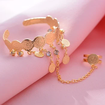 

Wando Free Size Kids/Baby/Girls Coin Bracelet Bangles For Baby Islam Muslim Arab Coins Money bracelet Child holiday gift