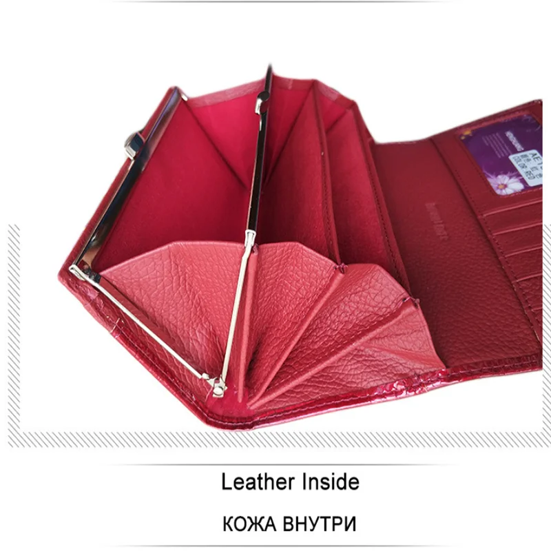 WR Patent Leather Ladies Purse Leather Bag Women's Coin Purse Fashion Crocodile Pattern Large-capacity Purse Women's Clutch Bag