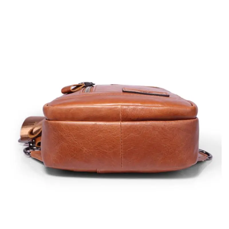 Men's Shoulder Bag Sling Chest Pack Earphone Hole Sports Crossbody Handbag