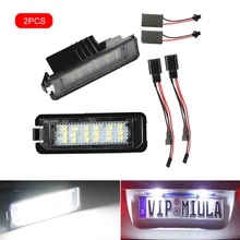 2Pcs Car Led Number Plate For BMW Number License Plate Light Lamp White For VW GOLF 4 5 6 7 6R Passat B6 Lupo Scirocco Polo
