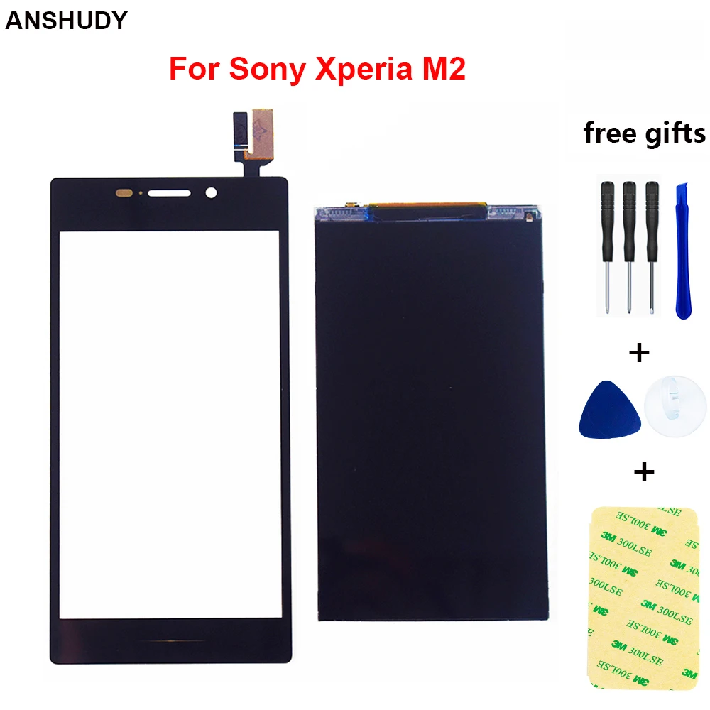 Черный/белый для sony Xperia M2 S50H D2302 D2303 D2305 D2306 сенсорный экран дигитайзер стекло сенсор+ ЖК-дисплей панель монитор