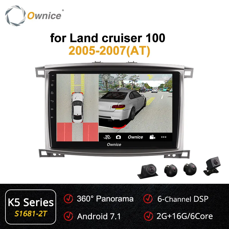 Ownice K3 K5 K6 8 ядерный Android 8,1 автомобильный Радио DVD gps навигация для Toyota Land cruiser 100 150 LC100/Lexus LX470 2005-2007 - Цвет: S1681-2 K5