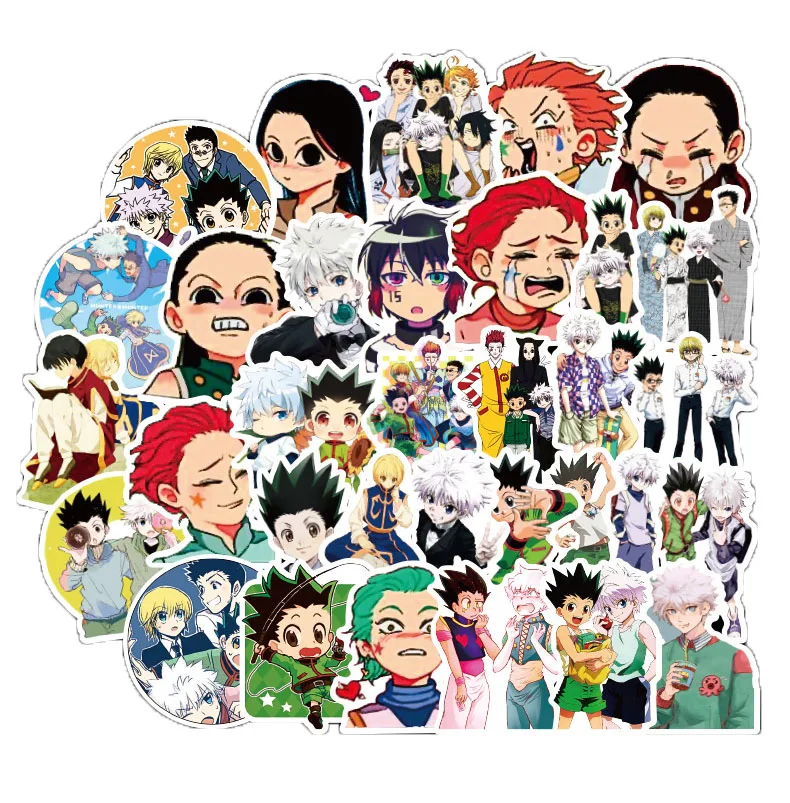 

50pcs Hunter x Hunter Adventure Pvc Waterproof Sticker For Luggage Wall Car Laptop Bicycle Motorcycle Notebook Toys Stickers