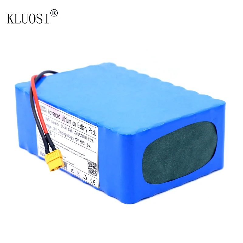 KLUOSI 36V 10S7P 22.4Ah 1200W Высокая Мощность литий-ионный аккумулятор для электрического автомобиля велосипед мотор скутер 35A сбалансированный BMS