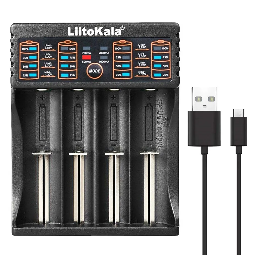Зарядное устройство LiitoKala Lii 402 Смарт зарядное AA/AAA для 18650 18350 Ni MH li ion/IMR USB DC 5V/2A