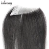 Isheeny-Peluca de cabello humano Remy, tupé de estilo de 2x16 M, pelo corto de 8 pulgadas con encaje Natural hecho a mano ► Foto 3/6