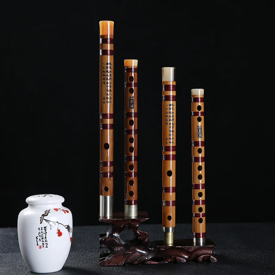 Refined Bitter Bamboo Flute Chinese Musical Instrument Dizi Key of G F for Beginer E D C Key Professional Playing Student