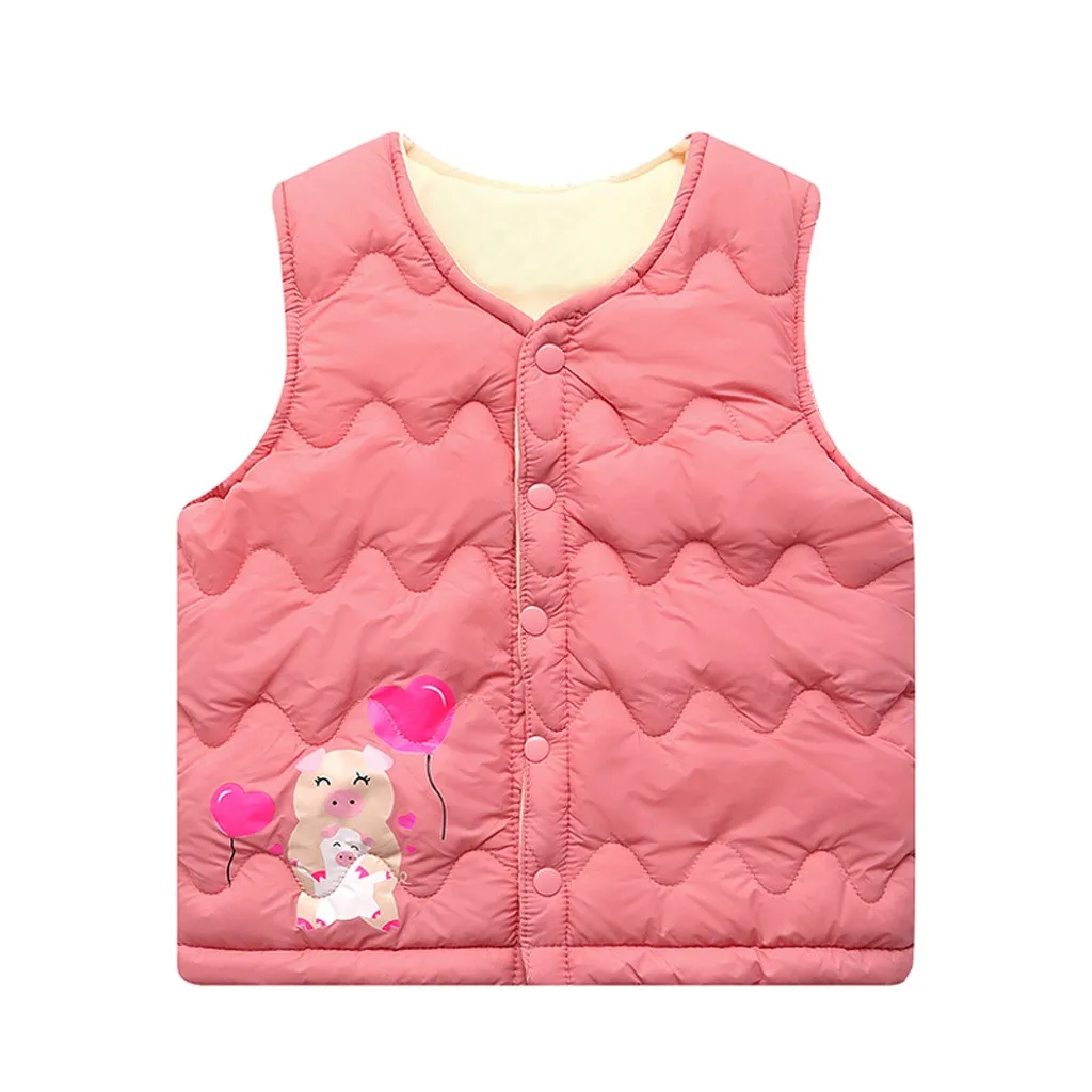 ARLONEET winter Plush and velvet warm Vest Coat Baby Girl Boy Cartoon Waistcoat parkas Jacket Thick Outerwear Clothes CA01 - Цвет: WR