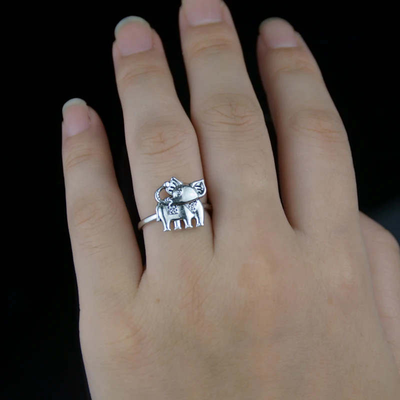 12pcs cute elephant rings