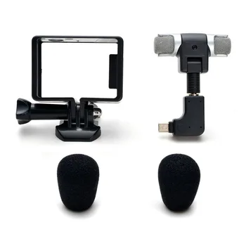 

Mini Stereo Microphone For Go pro Hero 4 3 3+ Accessories Protective Frame Case Mount For Go Pro Action Camera 3.5mm