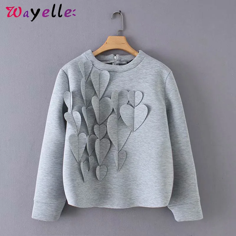 womens hoodies pullover 2019 autumn winter heart long sleeve casual hoodies women O-Neck korean womens hoodies pullover