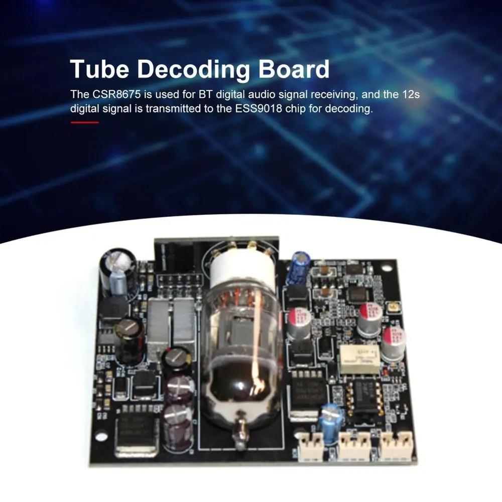 DYKB 12AU7 трубка CSR8675 BT 5,0 аудио приемник плата ES9018 декодер DAC 12s сигнал APTX AUX для 12 В 24 в автомобильный усилитель