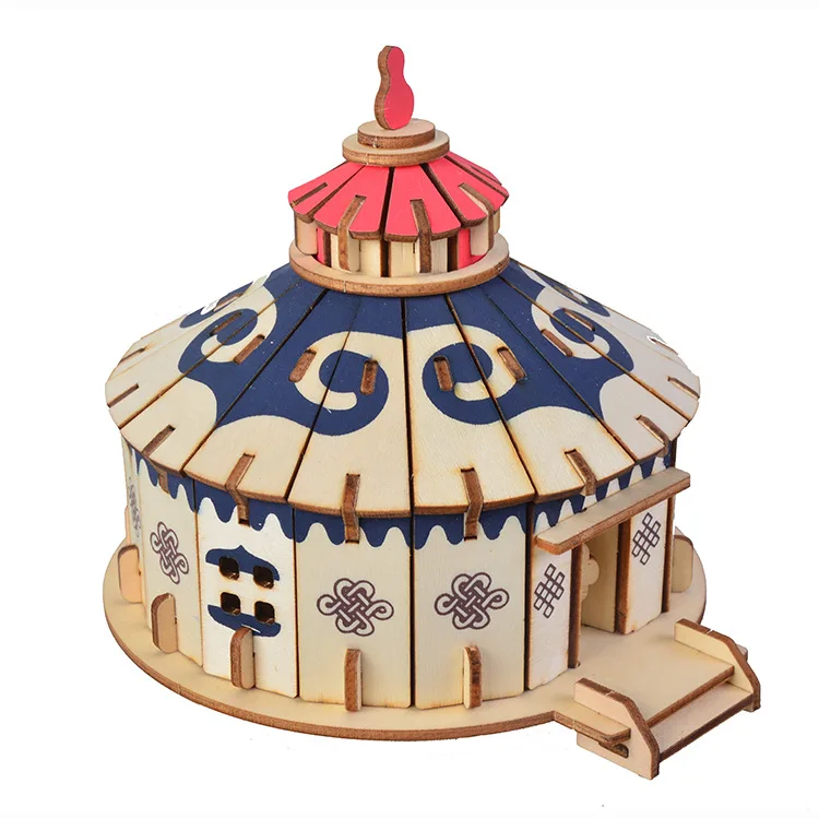 

3D Jigsaw Puzzle Wooden 3D Jigsaw Puzzle Mongolian Yurt