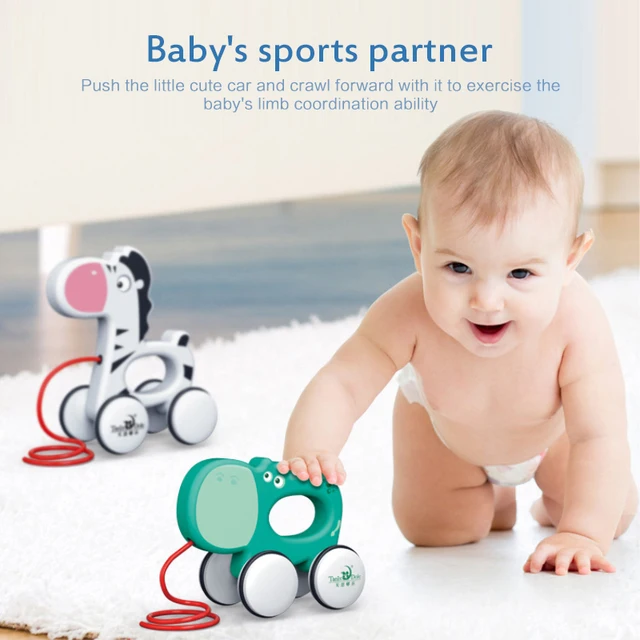 1 Pcs Dragging Baby Toddler Toys To Pull Cute Cartoon Animal Newborn Early Teaching Walker Toys Children's Christmas Gifts 2