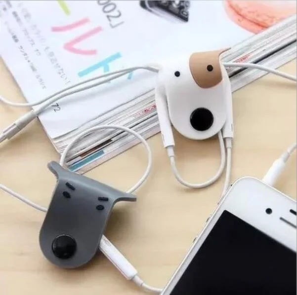 Dog Earphone cable organizer Headphone Line cable management Cord Organize Manager Wrap Winder cable holder