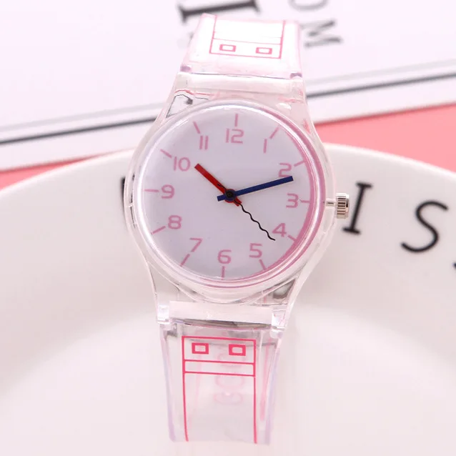 

Cute Simple Harajuku-Style Transparent Watch Casual Hipster Table Creative Cool with Graffiti Students Watch