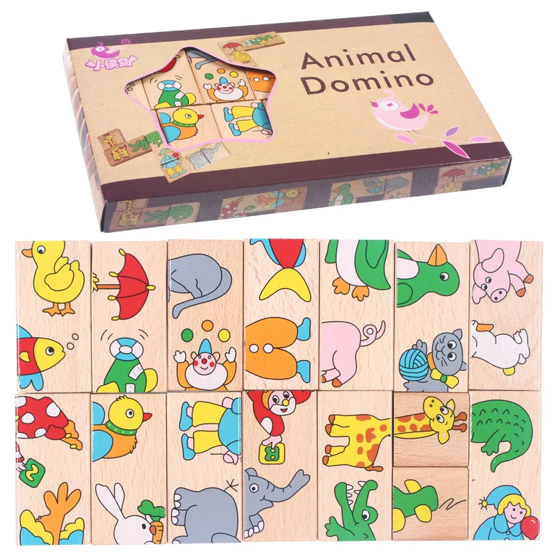 

15Pcs Educational Baby Toys Wood Kids Toy Wood Puzzle Wooden 3D Puzzle Jigsaw for Children Baby toys Cartoon Puzzles W100