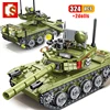 SEMBO Military Panzer Tank Vehicle Model Building Blocks WW2 Army Weapon Action Soldier Figures Enlighten Bricks Toys For Kids 5