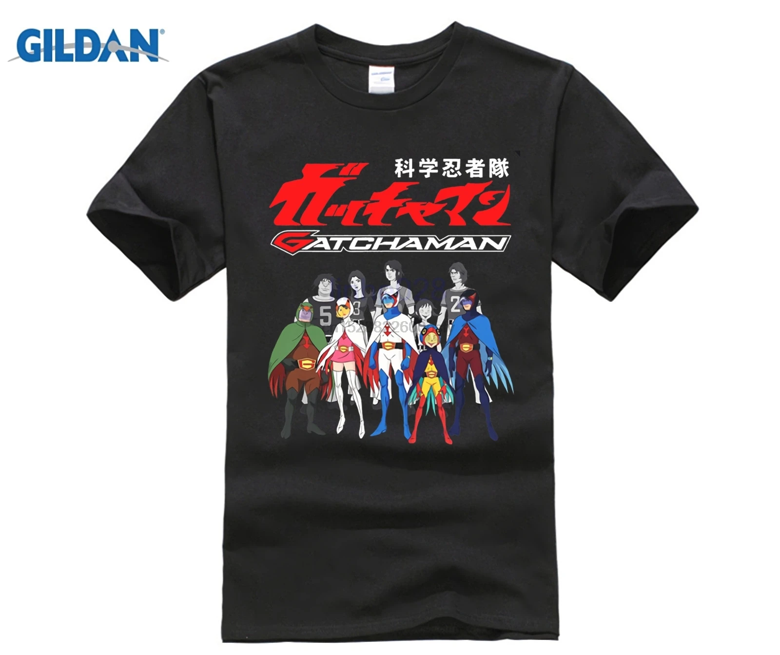 Gatchaman G-Force ремень логотип аниме мультфильм мужская белая черная футболка Размер