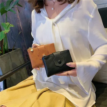 

JIULIN 2019 New Short Women's Japanese and Korean Simple Personality Student Sanding Card Wallet Women bags