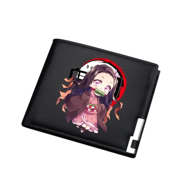 1 Demon Slayer: Kimetsu no Yaiba сумка для денег Студенческая ID держатель для карт из искусственной кожи короткий кошелек унисекс мультфильм Carteira подарок портмоне - Цвет: 1
