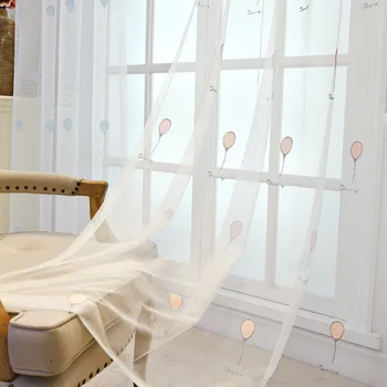 

Finished Balloon Embroidery Curtain Tulle For Living Room Bedroom Children's Room Window Screening kitchen Sheer Curtain S001&40