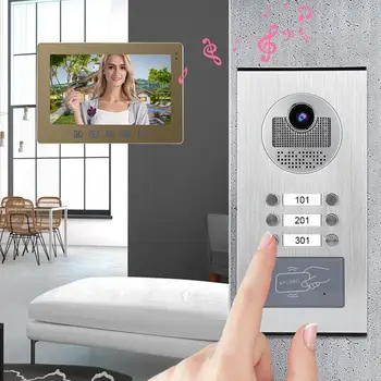 

10in 3 Monitors Night Vision Intercom Doorbell Video Door Phone Home Security System Kit 100-240V door bell Door Control System