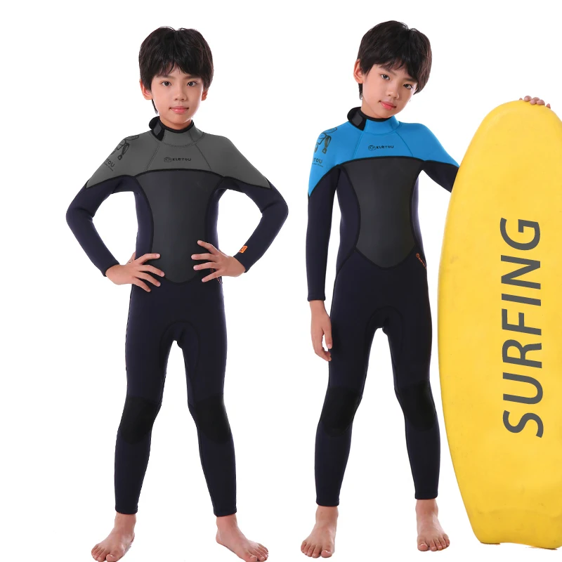 Girls Thick Swimsuit Boys Neoprene Surf Wetsuit 2.5mm Underwater Free Diving Suit Jellyfish Scuba Swimwear Children Bathing Set 4