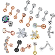 16 г серьги-гвоздики в форме звезды, хряща, пирсинг для ушей, губ, Oreja, прозрачный драгоценный камень, проложили траву, пирсинг, пирсинг, ювелирное изделие