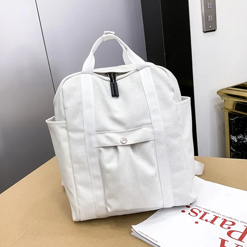 

New Mochila Canvas Backpack Black White Backpack School Bags For Teenagers Backpacks Casual Rucksack Schoolbag