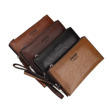 

PU Leather Men's Clutch Wallets Money Purse Long Style Men's Zipper Wallet Waist Bag Zippered Design Male Safe Wallet Coin Purse