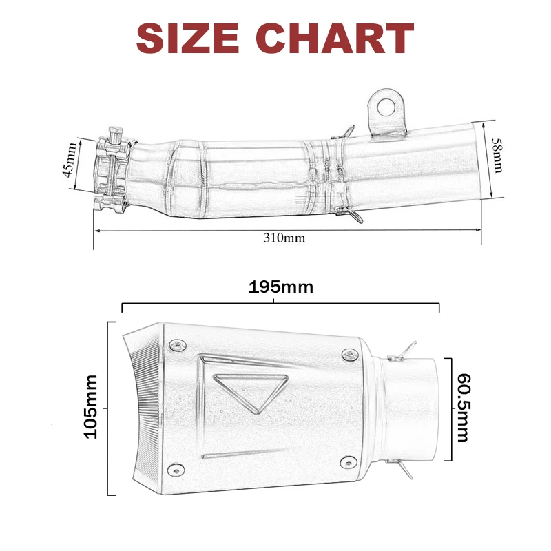 US $65.79 Slipon for Yamaha R6 YZFR6 20062019 Exhaust Middle Link Pipe Titanium Escape with Catalyst Laser Spring Puller Heat Cover