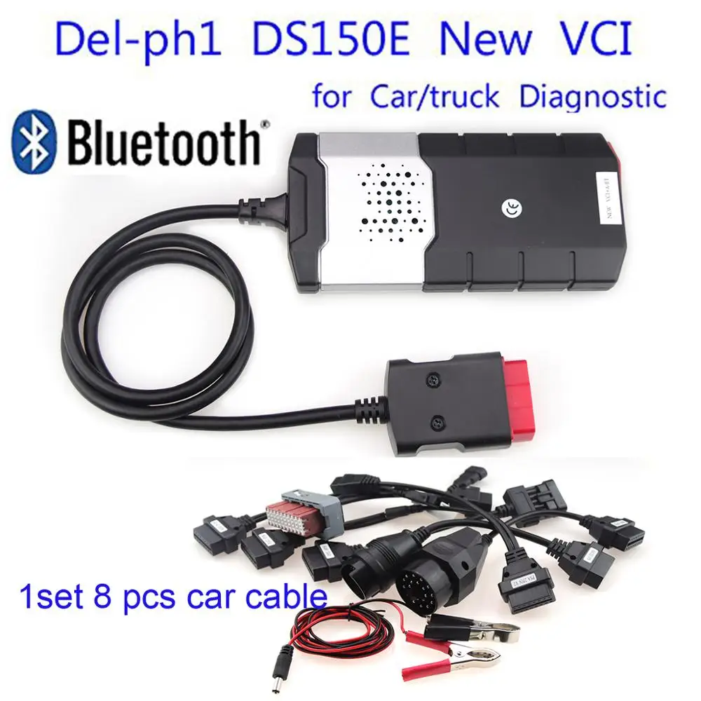 

2020 Obd Obd2 Scanner for Delphi Ds150e 2016.R0 Bluetooth For Autocom Cdp Pro Cars And Trucks Diagnostic Tool+8 Pcs Car Cables