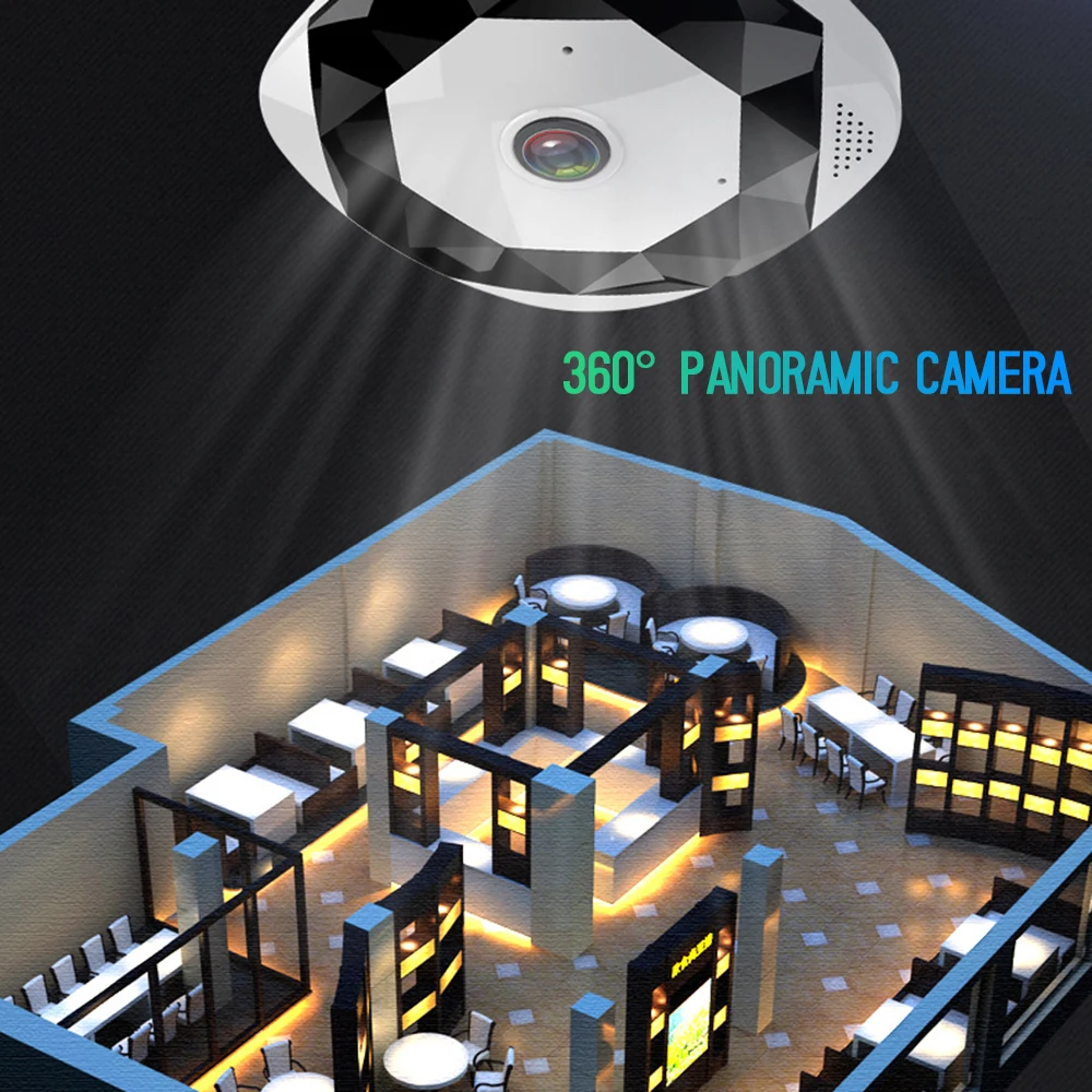 

960P Wifi Camera 360 Degree Panoramic Camera Home Security Two Way Audio Night Vision APP Remote Fisheye Surveillance Camera