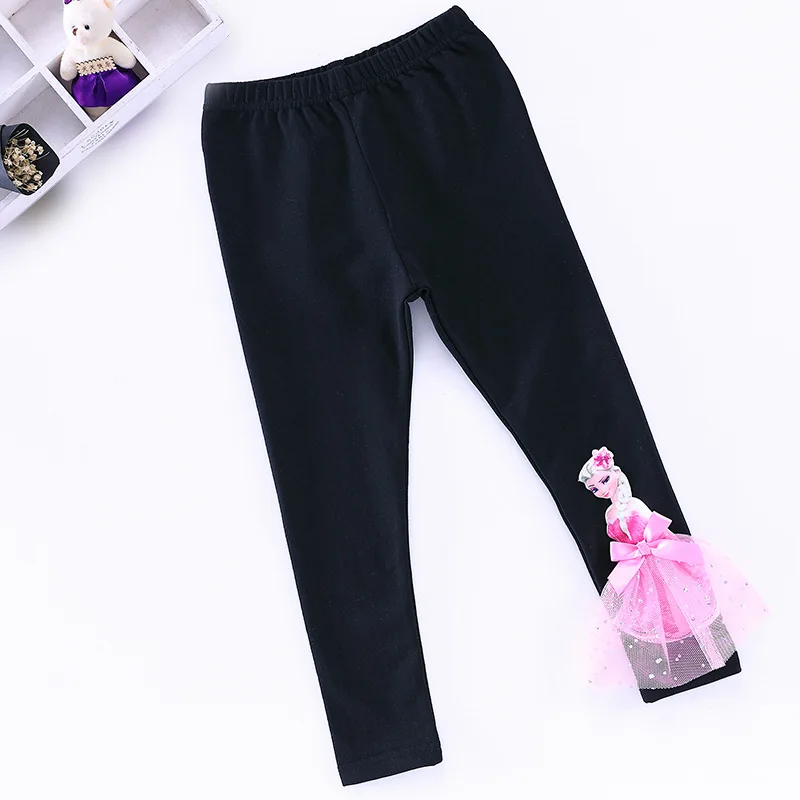 Jargazol/штаны для малышей осенние ледяные гетры для девочек, костюм принцессы Эльзы Осенняя детская стереоскопическая аппликация, милые детские брюки - Цвет: K30041-12