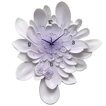 

Art Modern Design Wall Clock Accessories Decor Flower Luxury Large Wall Clock Silent European Reloj Pared Home Decoration JJ60WC