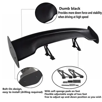 

Hot 57" Universal Car Adjustable Rear Trunk Spoiler Wing GT Racing Spoiler For Honda/BMW/VW/Toyota