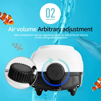 

Hot Aquarium Air Pump Adjustable Air Volume Air Compressor Oxygen Airpump Single & Double Outlet 220-240V Low decibel