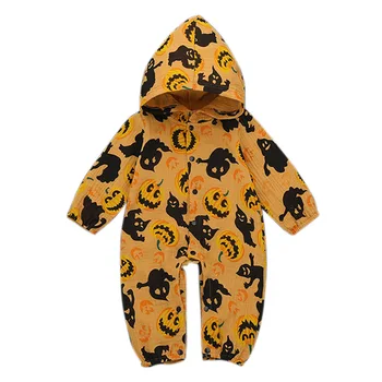 

Kid Clothes girl Boy Baby Pumpkin Printing Rompers Spring Autumn Clothing Baby Hooded Jumpsuit