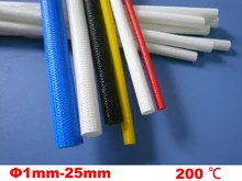 

ID 3mm Fiberglass Tube Silicone Resin Braided Wire Sleeve Flame Resistant Fiber Glass Insulated Cable Protect Pipe 200 Deg.C