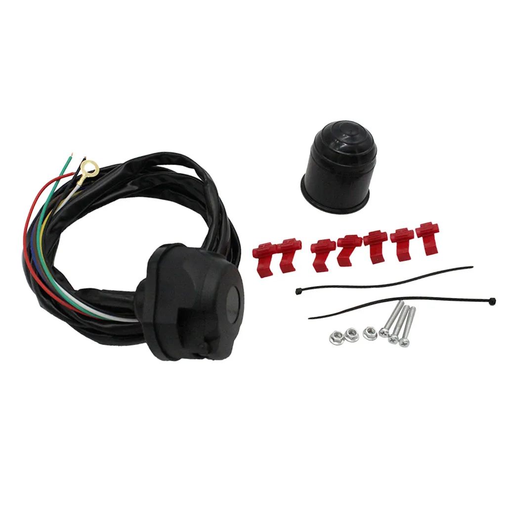 7 Poles Universal Trailer Cable Harness Adapters Plugs PVC material fastening screws wear resistance corrosion resistance 8X