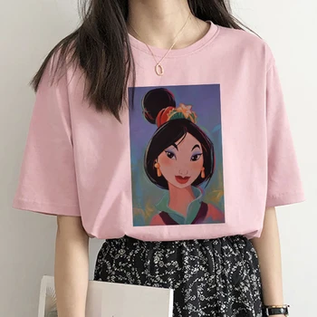 

Mulan Princess Print T-Shirts Harajuku Funny Short Sleeve Women Oversize Streetwear Vintage Ulzzang Female Tops Camiseta Mujer