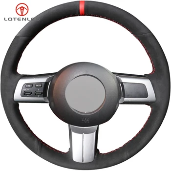 

LQTENLEO Black Suede DIY Hand-stitched Car Steering Wheel Cover For Mazda MX-5 2009-2014 RX-8 2008-2013 CX-7 CX7 2007-2009