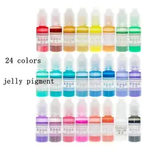 10 г 24 полупрозрачные желе цвета эпоксидная смола УФ-клей для силикона форма из жидкого пигментного красителя DIY для изготовления украшений вручную ремесла